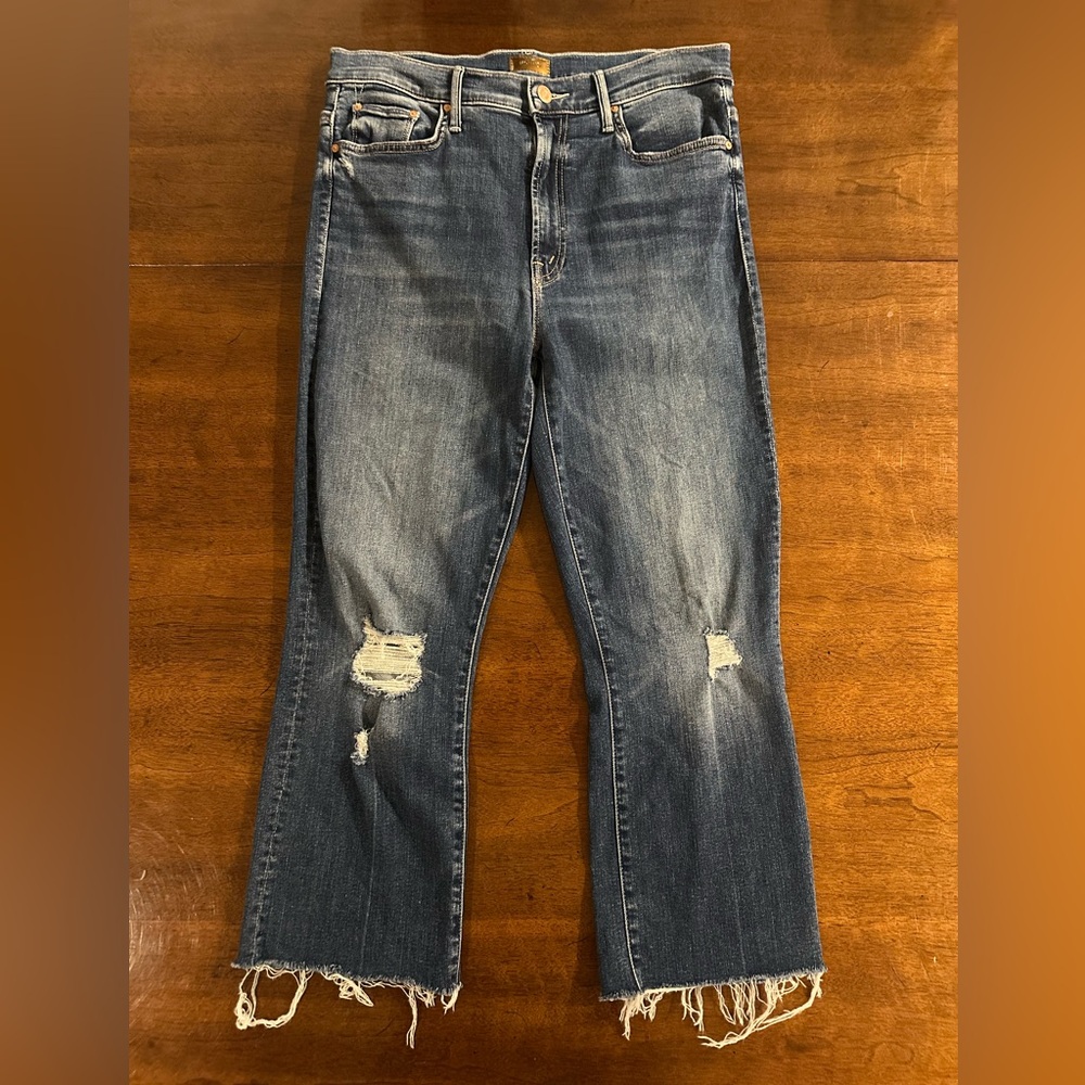 MOTHER Insider Step Crop Fray Jeans with Distressed Details